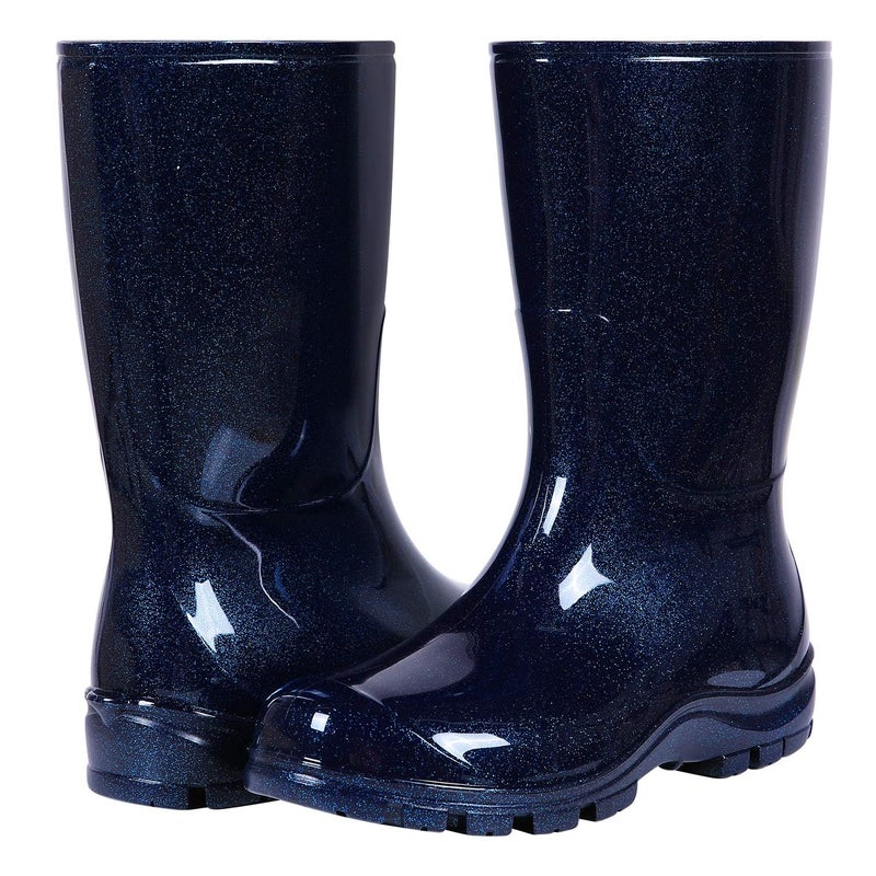 Asgard Women's Mid Calf Rain Boots Short Rubber Boots Waterproof Garden Shoes Starry Blue 38 (7.5) - Image 4